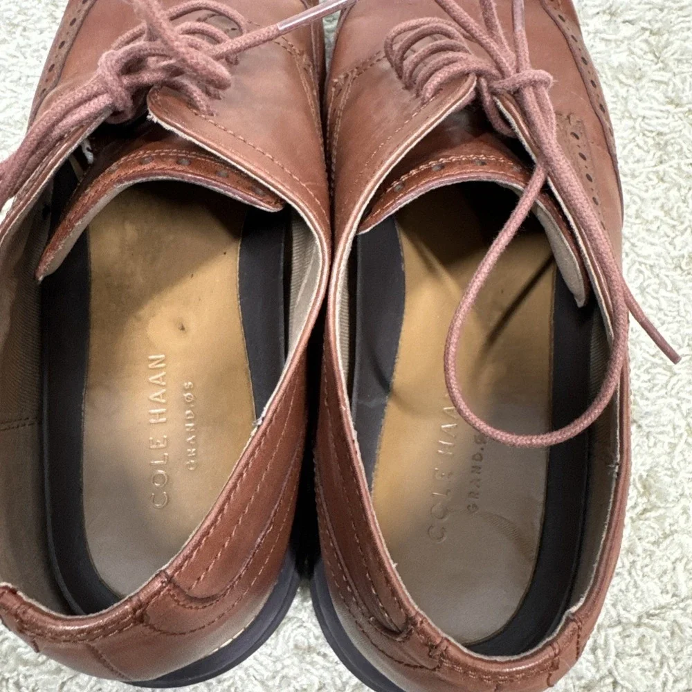 Cole Haan Original Grand Wingtip Oxford Mens 12M Brown Leather Dress Shoes Work